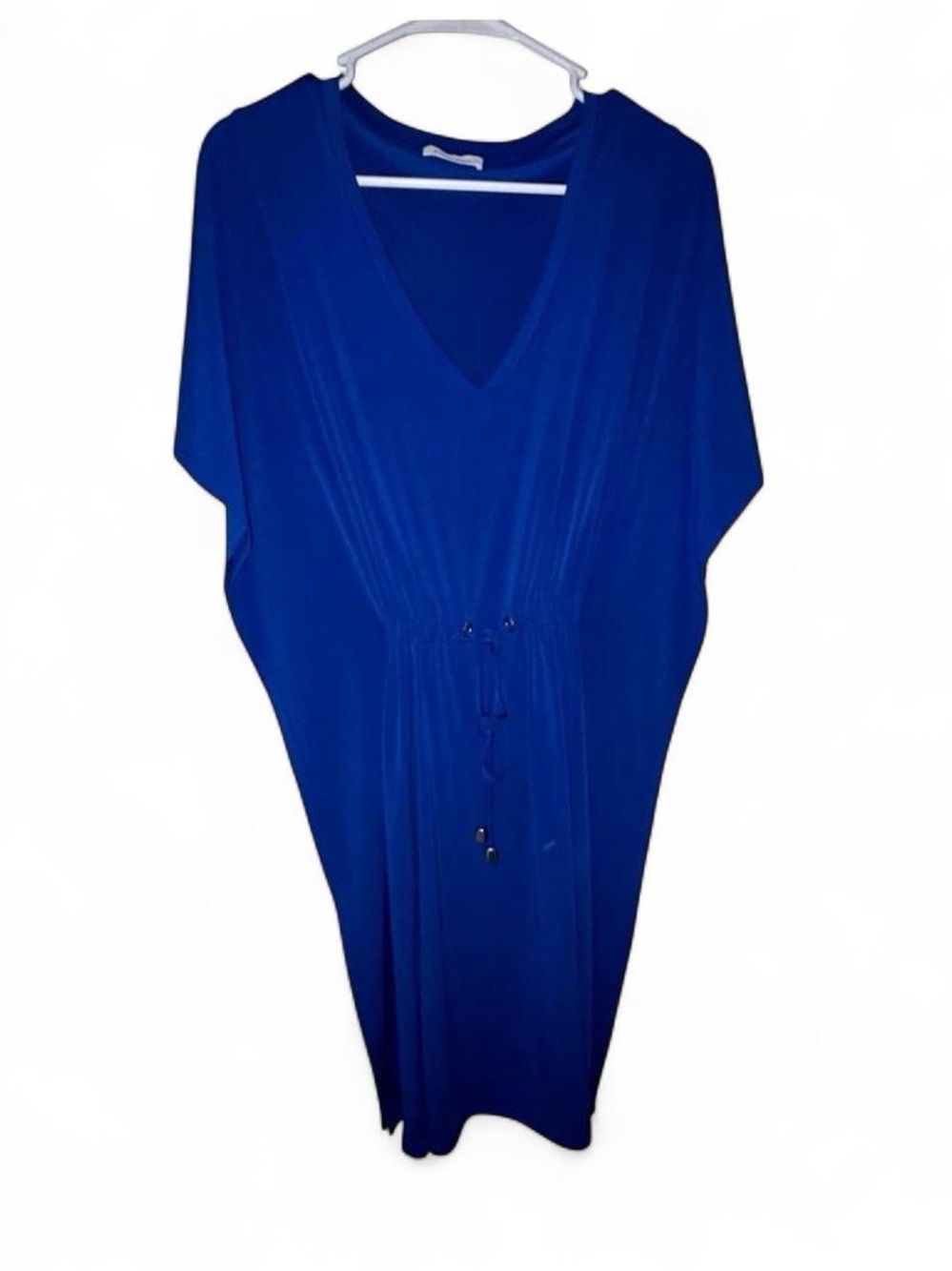 Calvin Klein Cobalt Blue V-Neck Swim Cover-Up with Drawstring